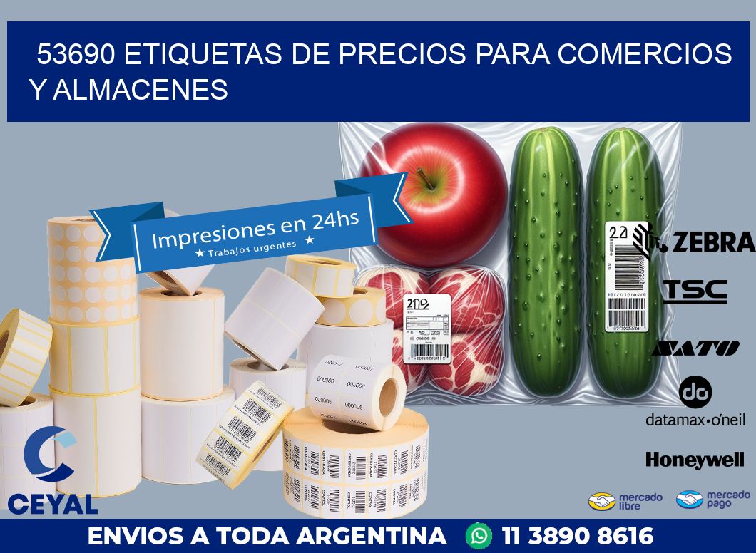 53690 ETIQUETAS DE PRECIOS PARA COMERCIOS Y ALMACENES