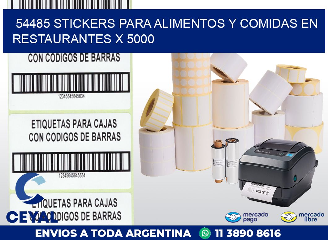 54485 STICKERS PARA ALIMENTOS Y COMIDAS EN RESTAURANTES X 5000