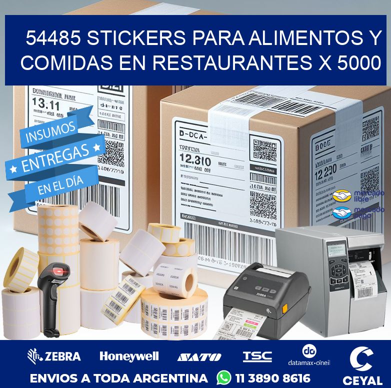 54485 STICKERS PARA ALIMENTOS Y COMIDAS EN RESTAURANTES X 5000