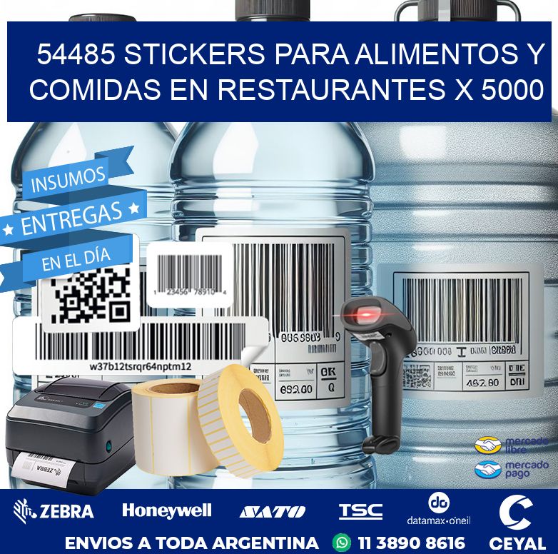 54485 STICKERS PARA ALIMENTOS Y COMIDAS EN RESTAURANTES X 5000