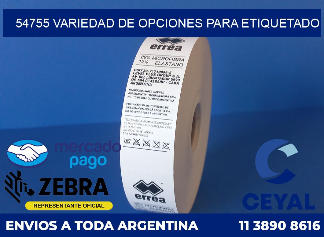 54755 VARIEDAD DE OPCIONES PARA ETIQUETADO