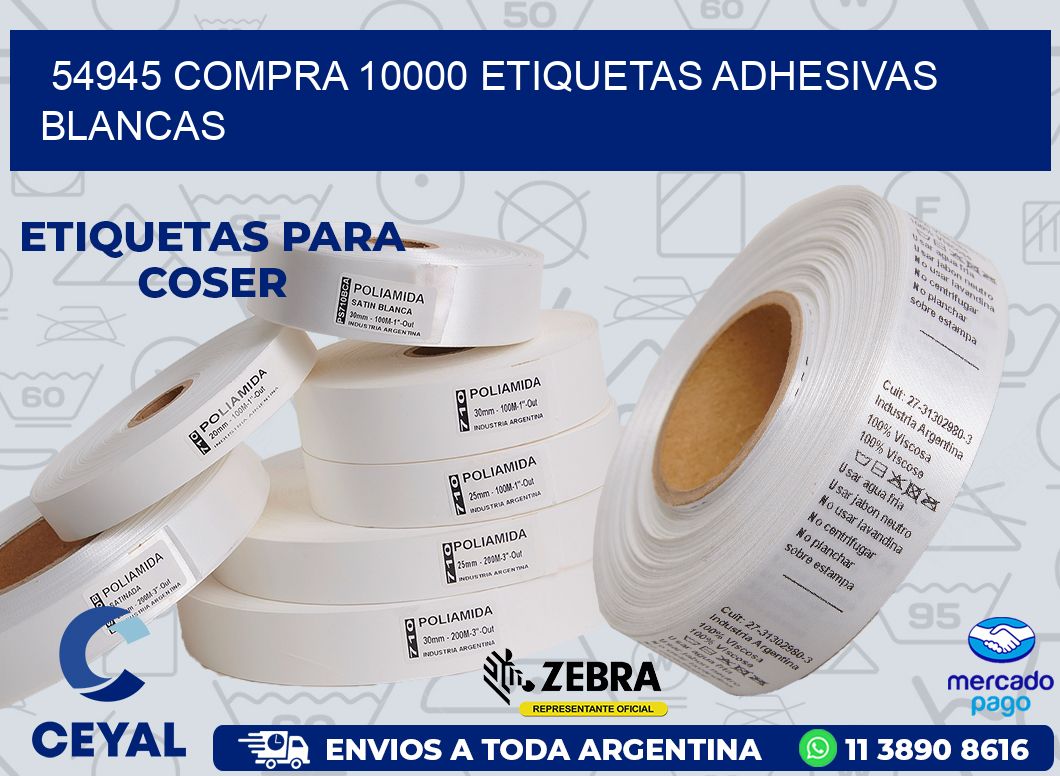 54945 COMPRA 10000 ETIQUETAS ADHESIVAS BLANCAS