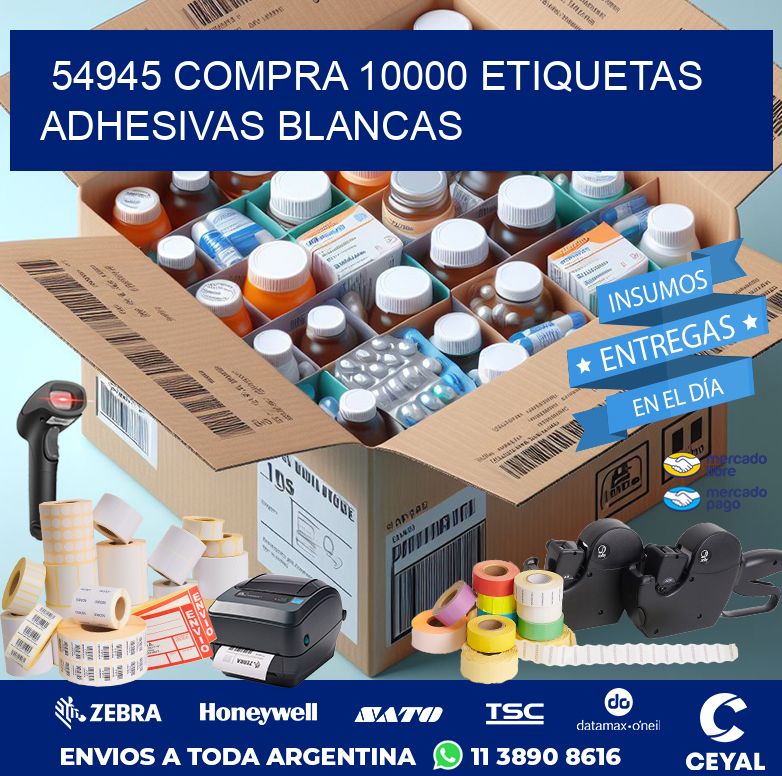 54945 COMPRA 10000 ETIQUETAS ADHESIVAS BLANCAS