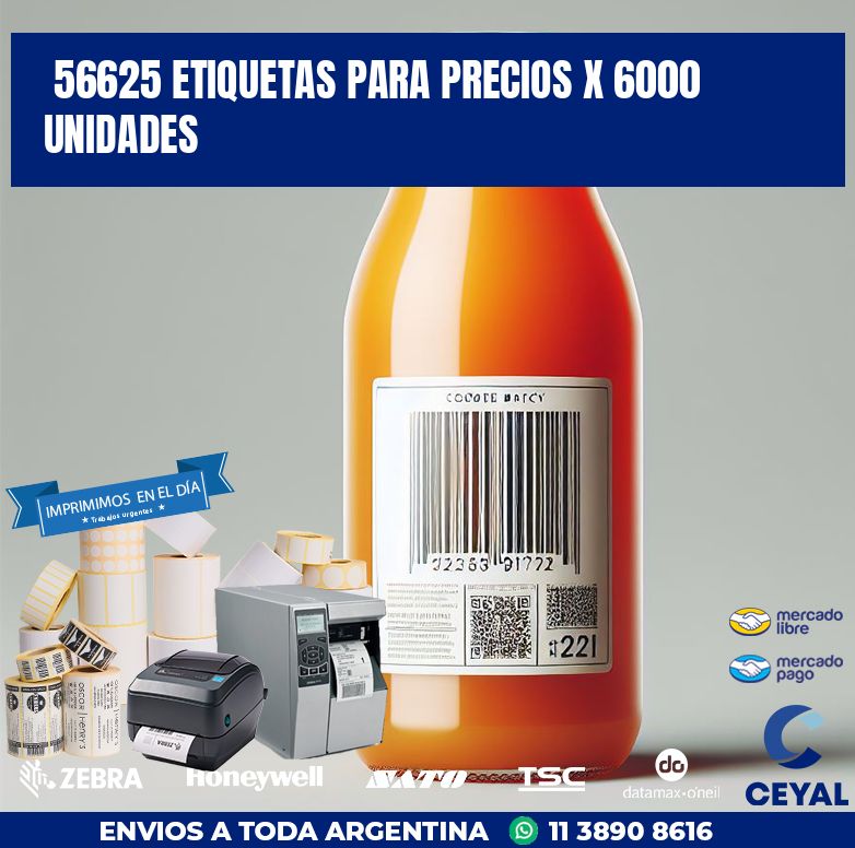 56625 ETIQUETAS PARA PRECIOS X 6000 UNIDADES
