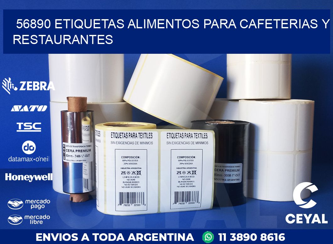 56890 ETIQUETAS ALIMENTOS PARA CAFETERIAS Y RESTAURANTES