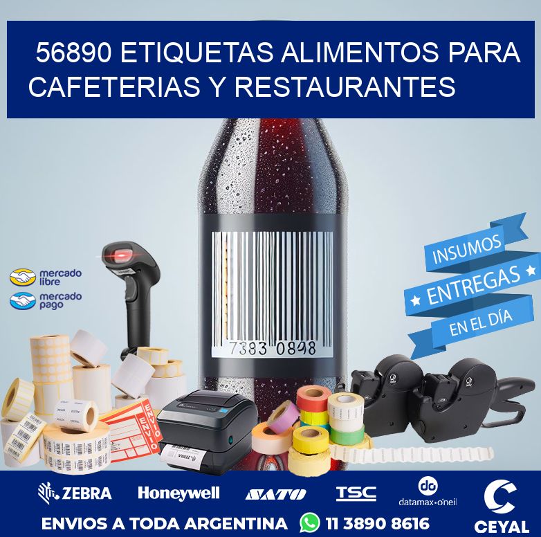 56890 ETIQUETAS ALIMENTOS PARA CAFETERIAS Y RESTAURANTES
