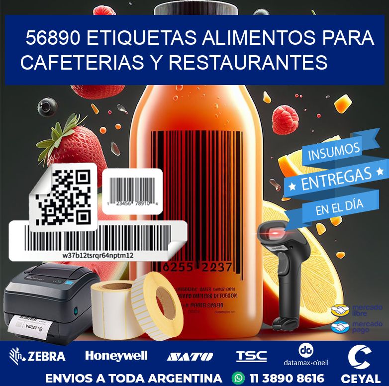 56890 ETIQUETAS ALIMENTOS PARA CAFETERIAS Y RESTAURANTES