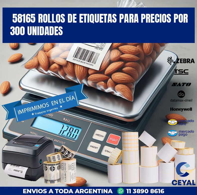 58165 ROLLOS DE ETIQUETAS PARA PRECIOS POR 300 UNIDADES