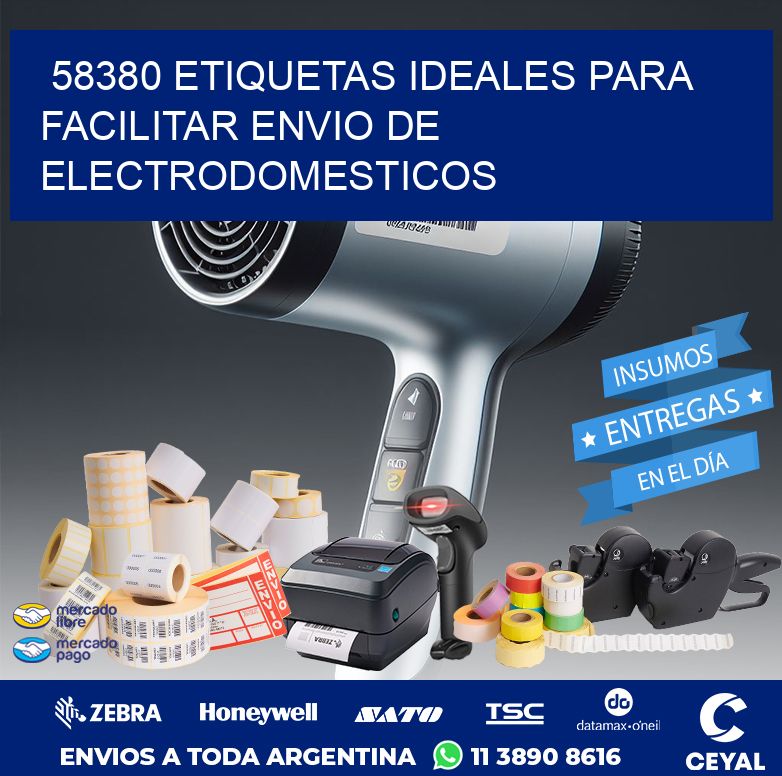 58380 ETIQUETAS IDEALES PARA FACILITAR ENVIO DE ELECTRODOMESTICOS