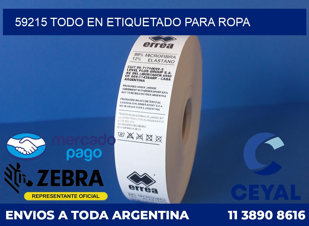 59215 TODO EN ETIQUETADO PARA ROPA