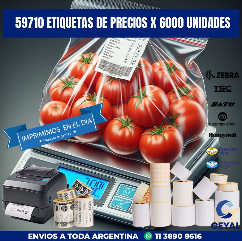 59710 ETIQUETAS DE PRECIOS X 6000 UNIDADES