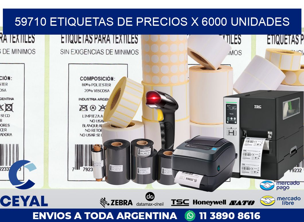 59710 ETIQUETAS DE PRECIOS X 6000 UNIDADES
