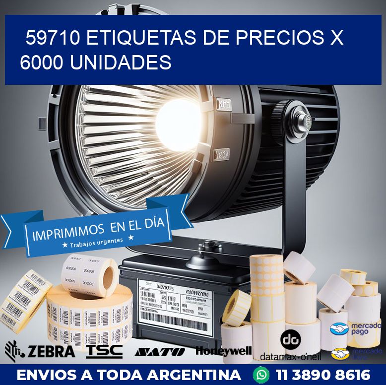 59710 ETIQUETAS DE PRECIOS X 6000 UNIDADES