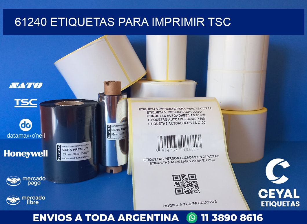 61240 ETIQUETAS PARA IMPRIMIR TSC