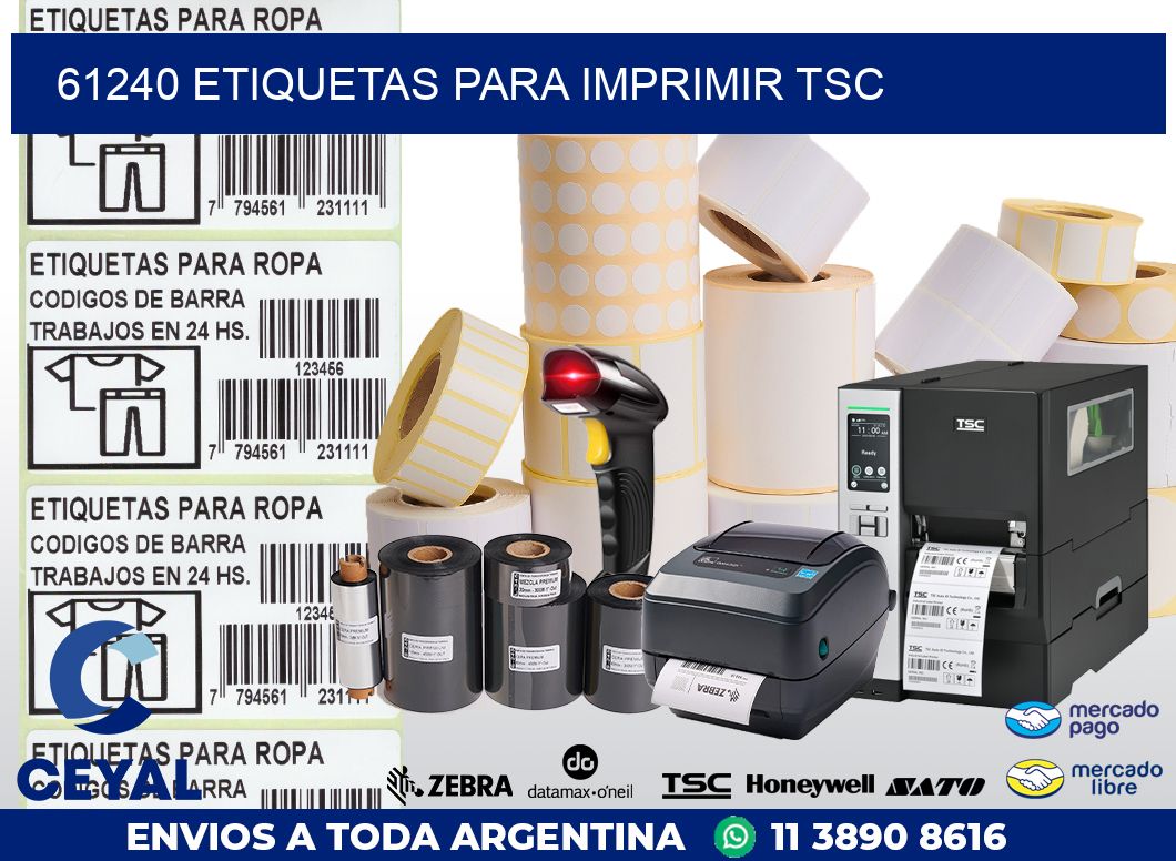 61240 ETIQUETAS PARA IMPRIMIR TSC