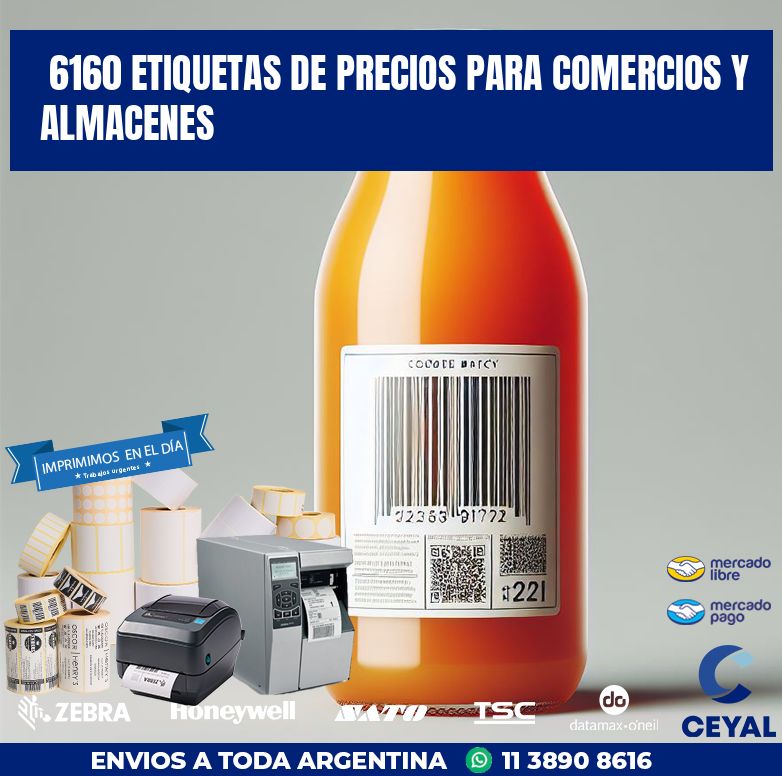 6160 ETIQUETAS DE PRECIOS PARA COMERCIOS Y ALMACENES