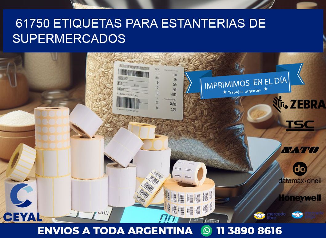 61750 ETIQUETAS PARA ESTANTERIAS DE SUPERMERCADOS
