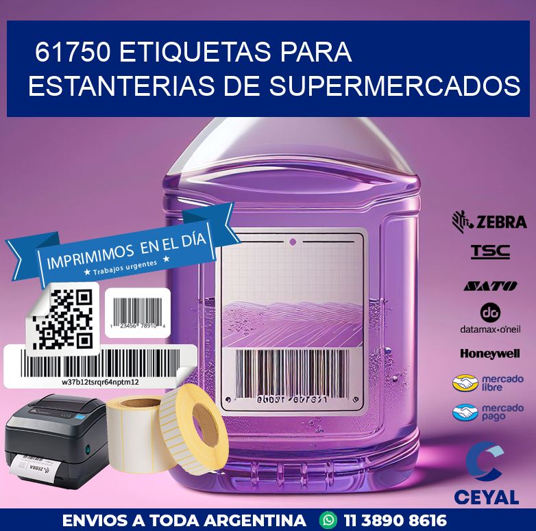 61750 ETIQUETAS PARA ESTANTERIAS DE SUPERMERCADOS