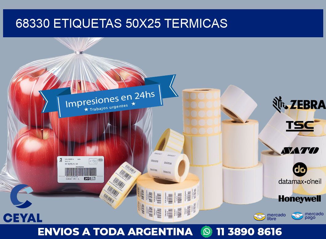 68330 ETIQUETAS 50X25 TERMICAS