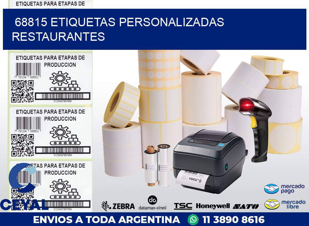 68815 ETIQUETAS PERSONALIZADAS RESTAURANTES