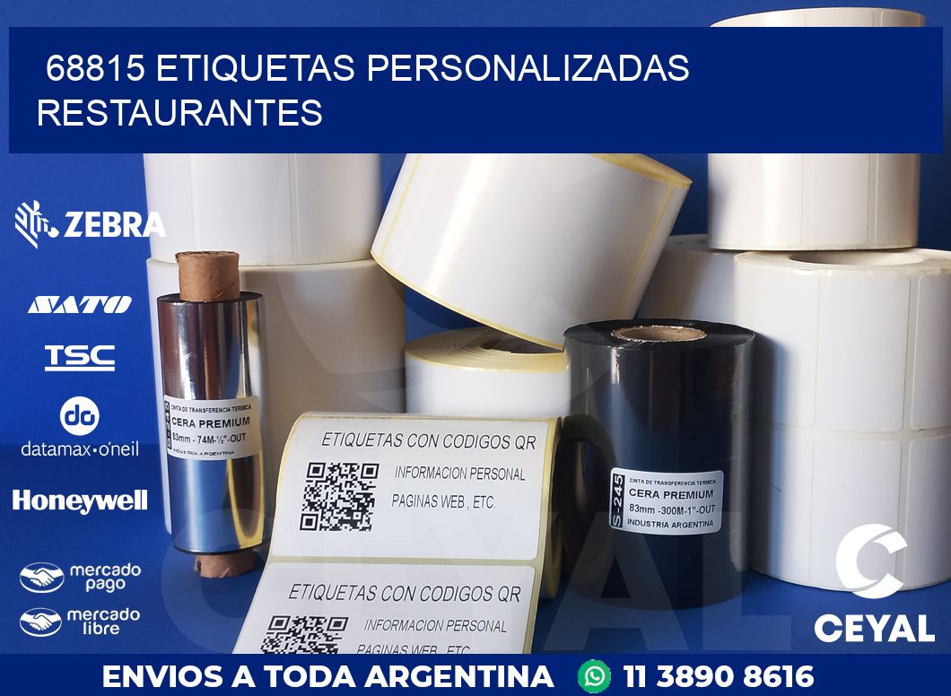 68815 ETIQUETAS PERSONALIZADAS RESTAURANTES