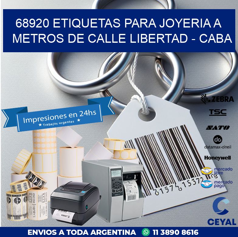 68920 ETIQUETAS PARA JOYERIA A METROS DE CALLE LIBERTAD - CABA