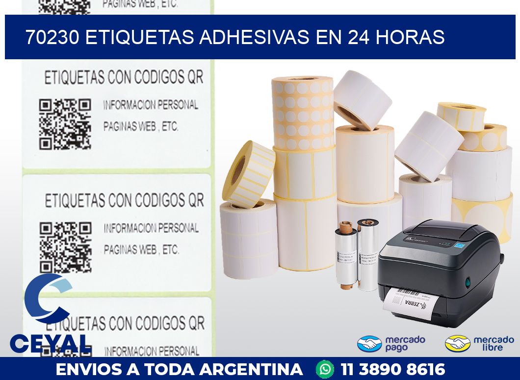 70230 ETIQUETAS ADHESIVAS EN 24 HORAS
