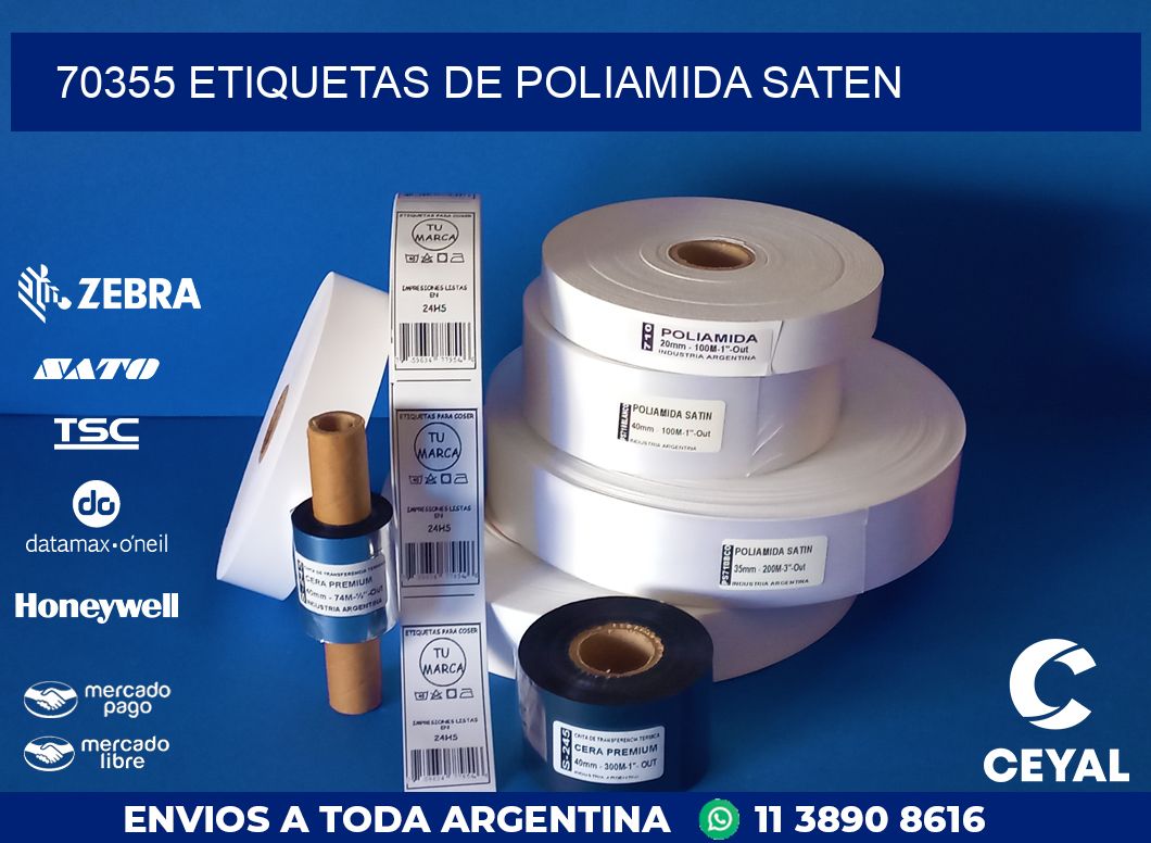 70355 ETIQUETAS DE POLIAMIDA SATEN