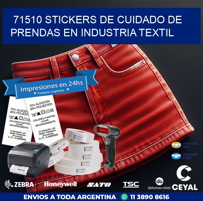 71510 STICKERS DE CUIDADO DE PRENDAS EN INDUSTRIA TEXTIL