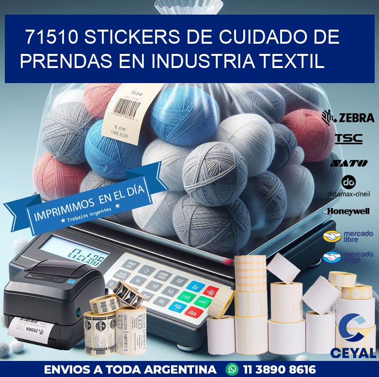 71510 STICKERS DE CUIDADO DE PRENDAS EN INDUSTRIA TEXTIL