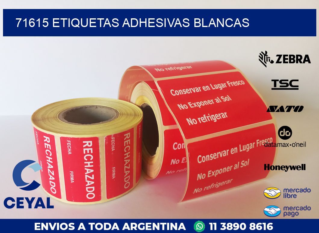 71615 ETIQUETAS ADHESIVAS BLANCAS