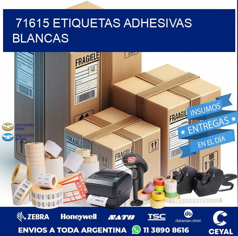 71615 ETIQUETAS ADHESIVAS BLANCAS