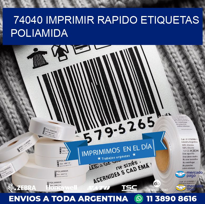 74040 IMPRIMIR RAPIDO ETIQUETAS POLIAMIDA