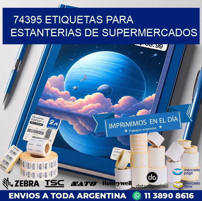 74395 ETIQUETAS PARA ESTANTERIAS DE SUPERMERCADOS
