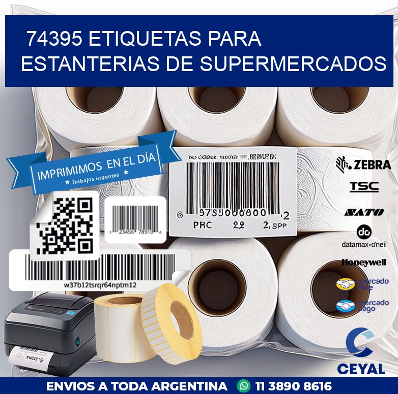74395 ETIQUETAS PARA ESTANTERIAS DE SUPERMERCADOS