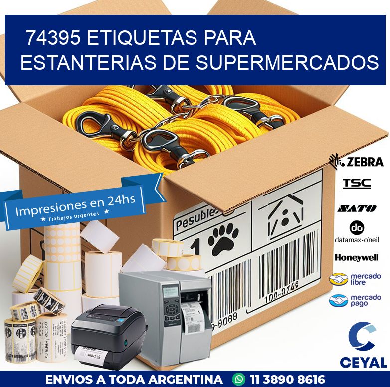 74395 ETIQUETAS PARA ESTANTERIAS DE SUPERMERCADOS