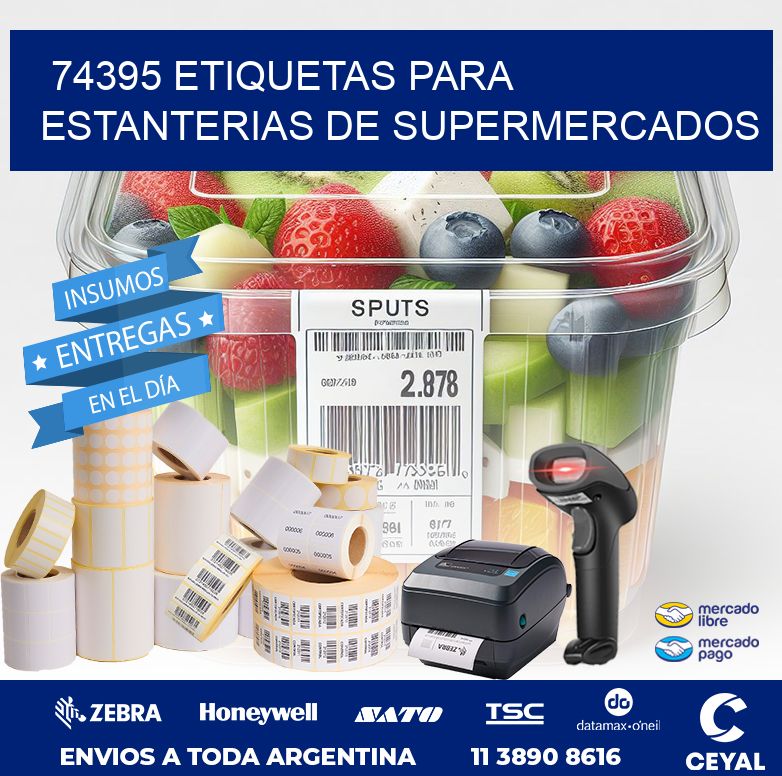 74395 ETIQUETAS PARA ESTANTERIAS DE SUPERMERCADOS