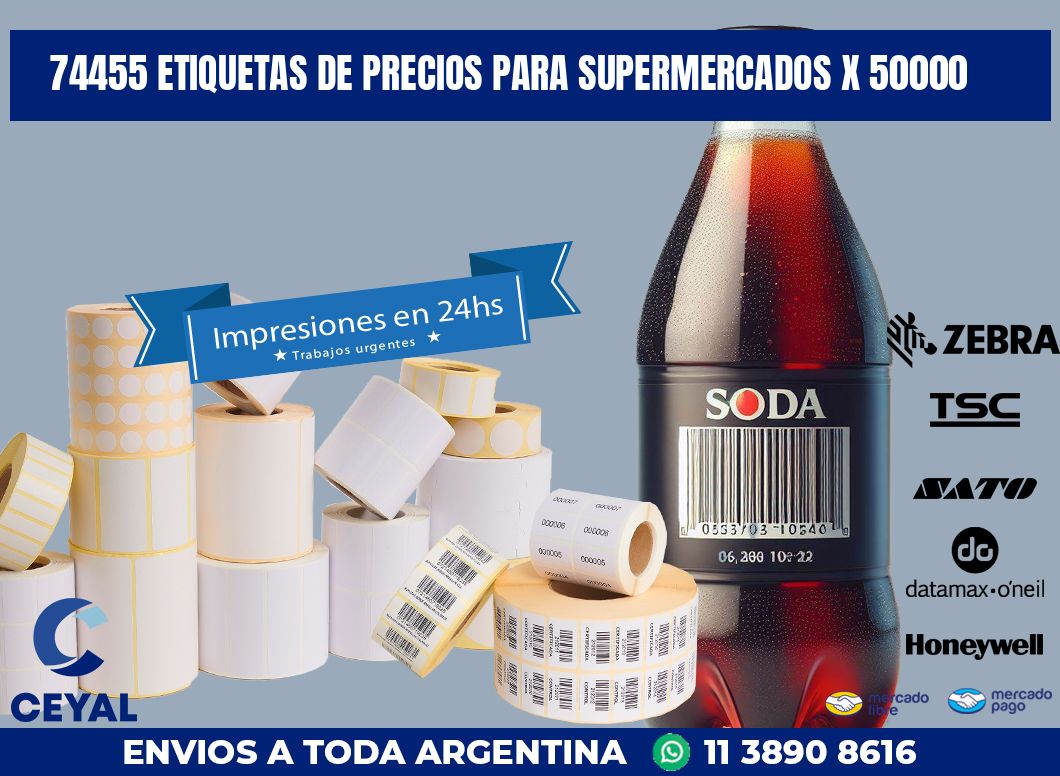 74455 ETIQUETAS DE PRECIOS PARA SUPERMERCADOS X 50000