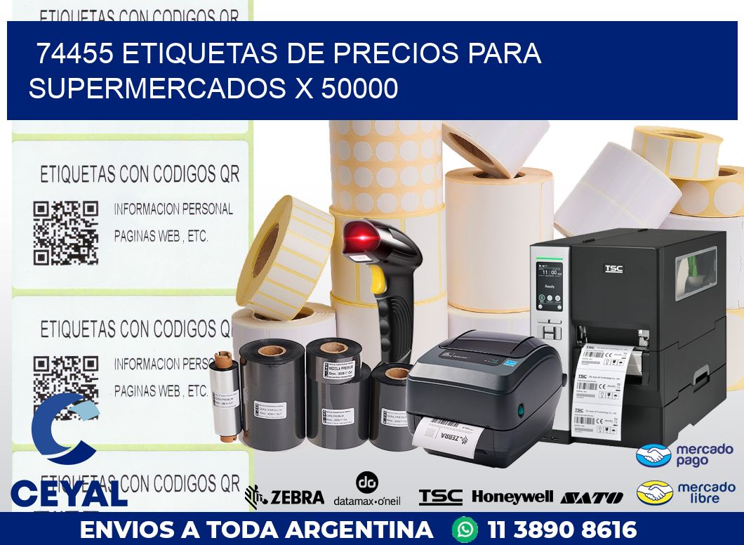 74455 ETIQUETAS DE PRECIOS PARA SUPERMERCADOS X 50000