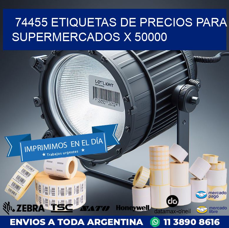 74455 ETIQUETAS DE PRECIOS PARA SUPERMERCADOS X 50000