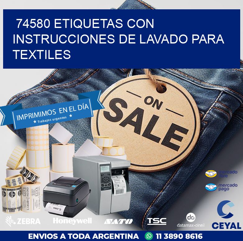 74580 ETIQUETAS CON INSTRUCCIONES DE LAVADO PARA TEXTILES