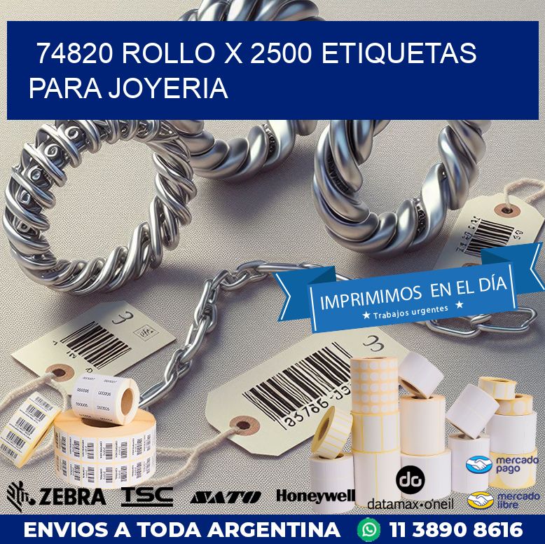 74820 ROLLO X 2500 ETIQUETAS PARA JOYERIA