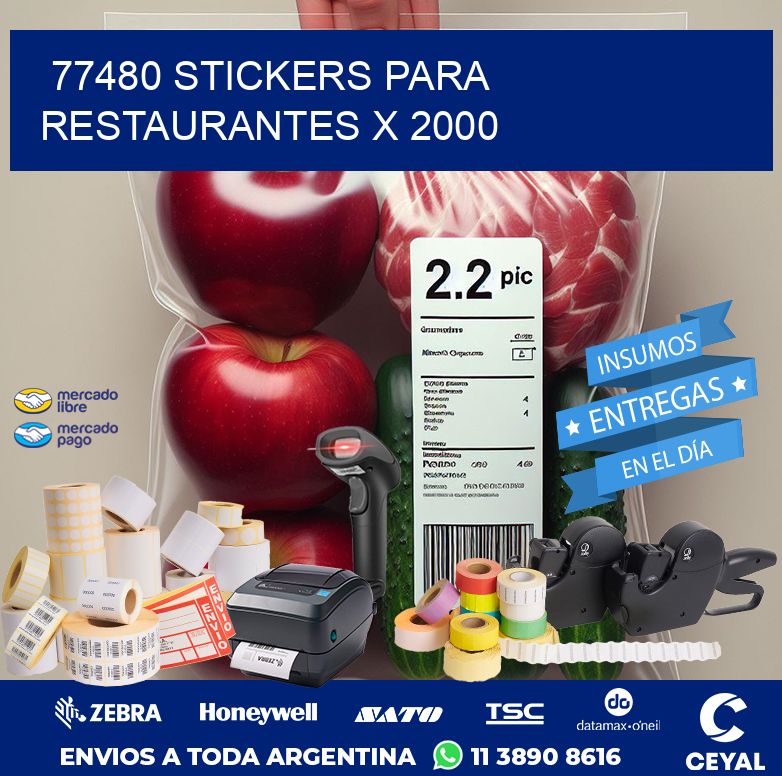 77480 STICKERS PARA RESTAURANTES X 2000