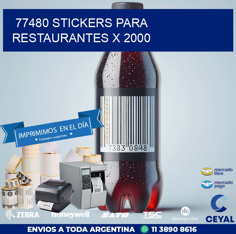 77480 STICKERS PARA RESTAURANTES X 2000