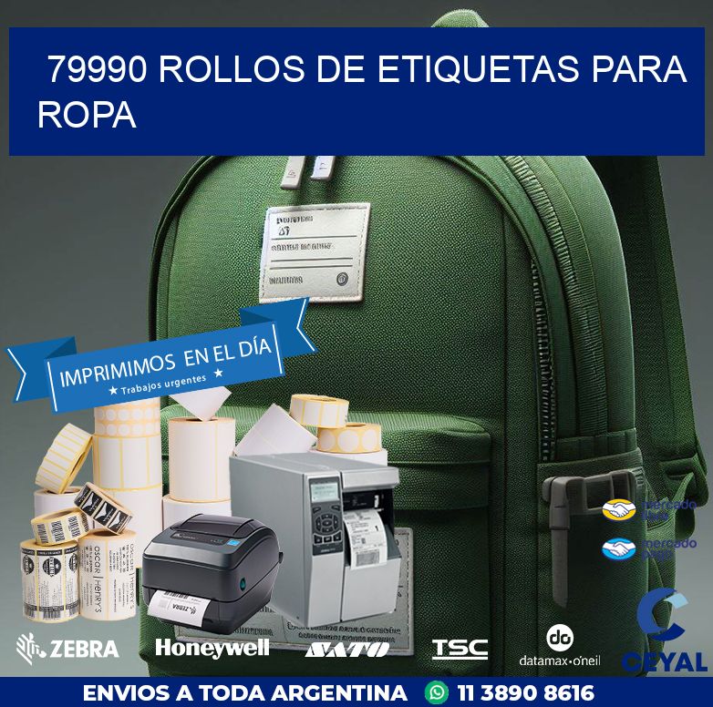 79990 ROLLOS DE ETIQUETAS PARA ROPA