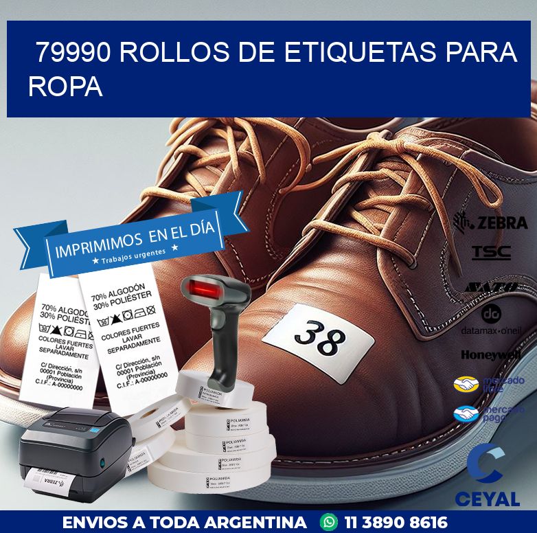 79990 ROLLOS DE ETIQUETAS PARA ROPA
