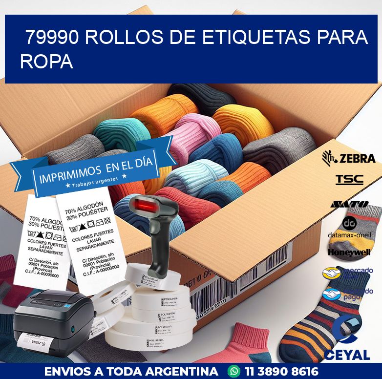 79990 ROLLOS DE ETIQUETAS PARA ROPA