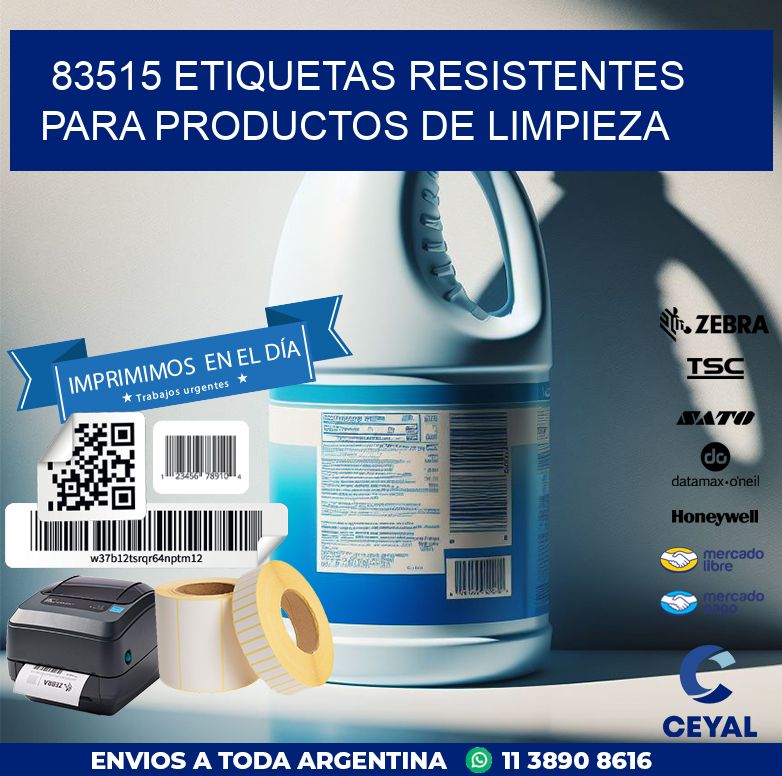 83515 ETIQUETAS RESISTENTES PARA PRODUCTOS DE LIMPIEZA