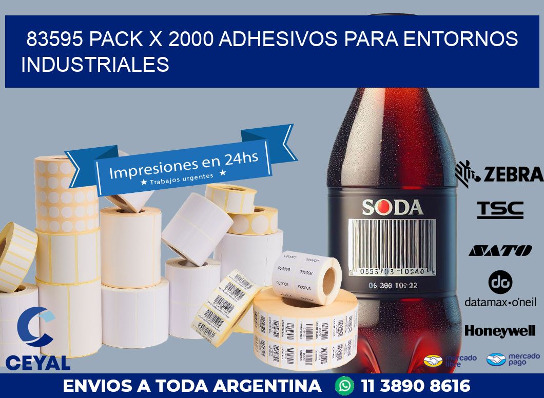 83595 PACK X 2000 ADHESIVOS PARA ENTORNOS INDUSTRIALES