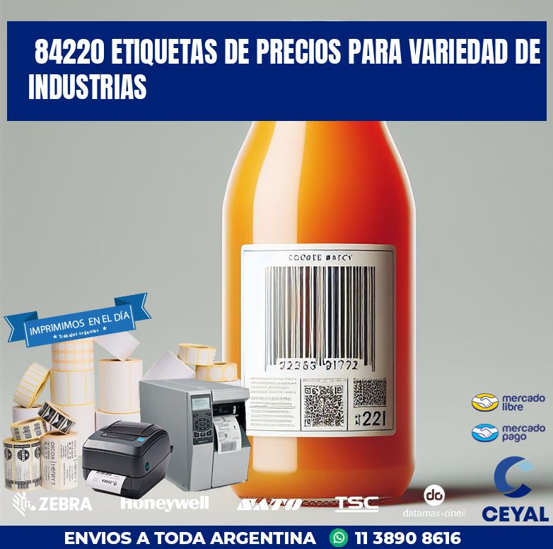 84220 ETIQUETAS DE PRECIOS PARA VARIEDAD DE INDUSTRIAS